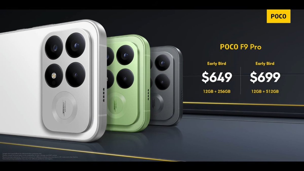 stufflistings's tweet photo. POCO F9 Pro launched globally. https://t.co/btBpfzqB5Q