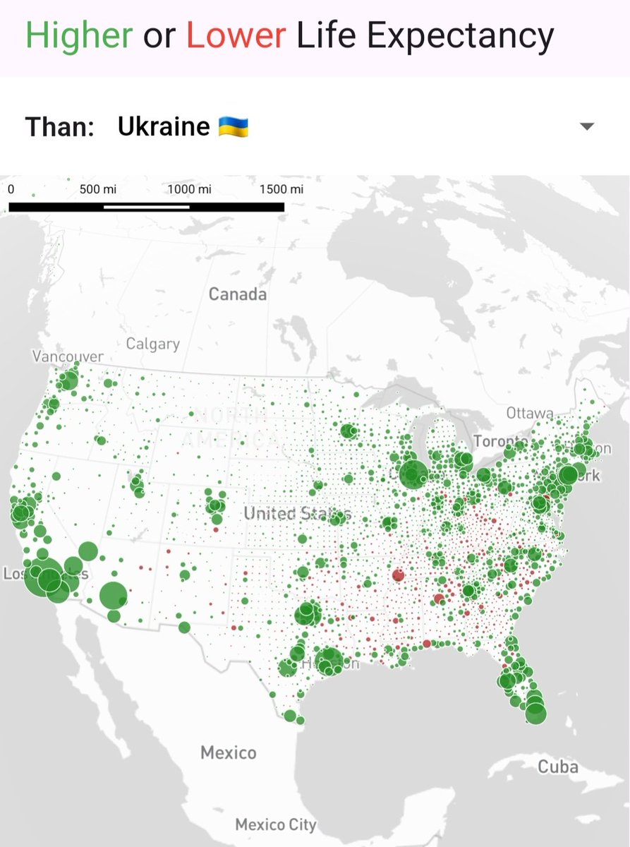GeorgesGraphs's tweet photo. USA 🇺🇸 County Life Expectancy vs Ukraine 🇺🇦 Data from World Bank and University of Wisconsin Population Health Institute. #Lifeexpectancy #Statistics https://t.co/GTFtS9zccn