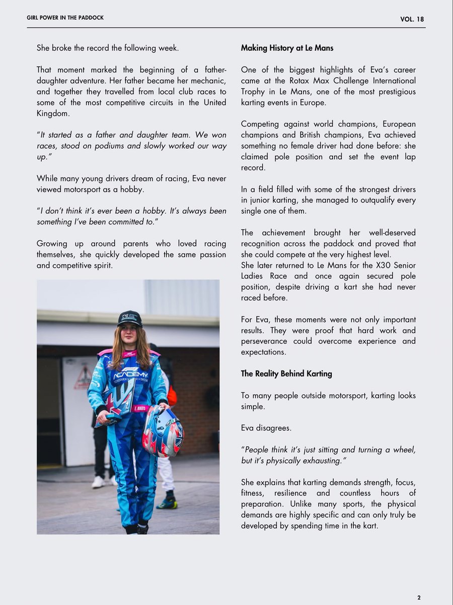 HillaryBoeser's tweet photo. Volume 18 is out! Every motorsport journey starts somewhere. For Eva Morris, it meant changing direction, starting over, and pursuing her dream. Today, she is building her career and inspiring thousands while proving there is more than one way to https://t.co/IbRXusGxuB