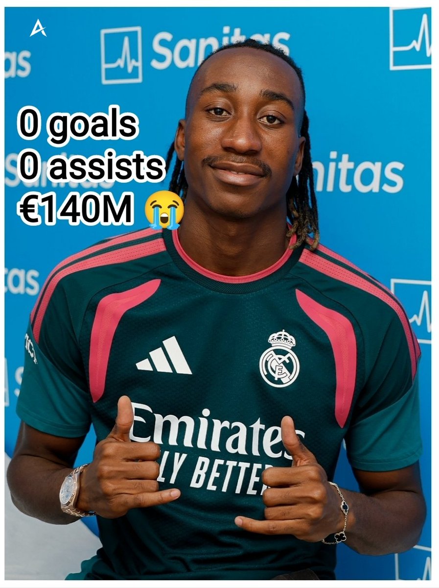 AgendaCourtFC's tweet photo. The money that Real Madrid splurged to get Yan Diomande will give you 5 Karim Adeyemis.
Karim Adeyemi already has 2 goal contributions, while Diomande has 0, meaning he's 2 times better than him 😭
Just imagine how foolish a club should be to make signings like this 😭😭😭 https://t.co/SPYGl6PJtS