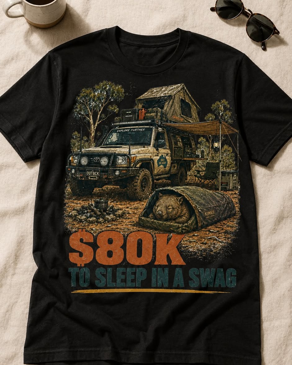 BusterMarcgmm's tweet photo. Eighty grand on the rig—rooftop tent, dual battery, the lot—just to sleep off the ground like your grandad did. Worth every cent, and you know it. Tag a mate whose build costs more than the house he left behind. https://t.co/1pSZDYubp5