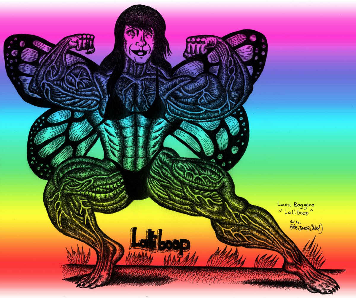 artzilla07's tweet photo. My art of the day. A drawing of Laura Boggero aka "Lalliboop", a author and bodybuilding athlete (w/butterfly wings) ✍️🖌🎨🖼🏋‍♀️💪🦋 https://t.co/bHK1wMIJCp