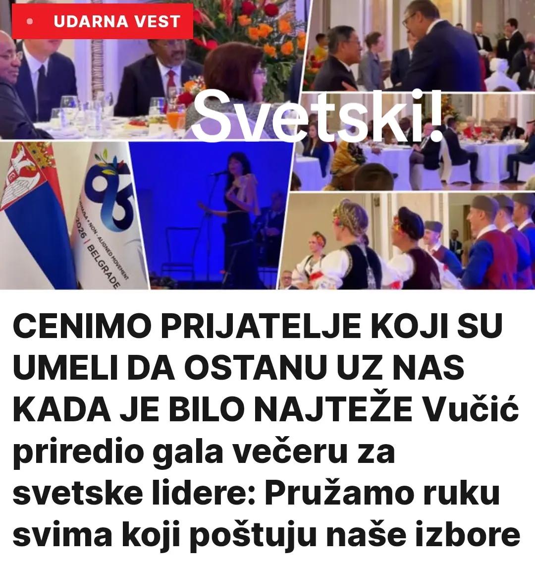 delfinoboy75's tweet photo. Vučić je u Beogradu okupio svetske lidere i pokazao da Srbija ume da ceni prijatelje koji su bili uz nju kada je bilo najteže. Srbija danas vodi samostalnu politiku, poštuje svoje prijatelje i pruža ruku svima koji poštuju našu zemlju i izbore našeg naroda. 🇷🇸
#Srbija #Vučić https://t.co/B3kazXzGFr