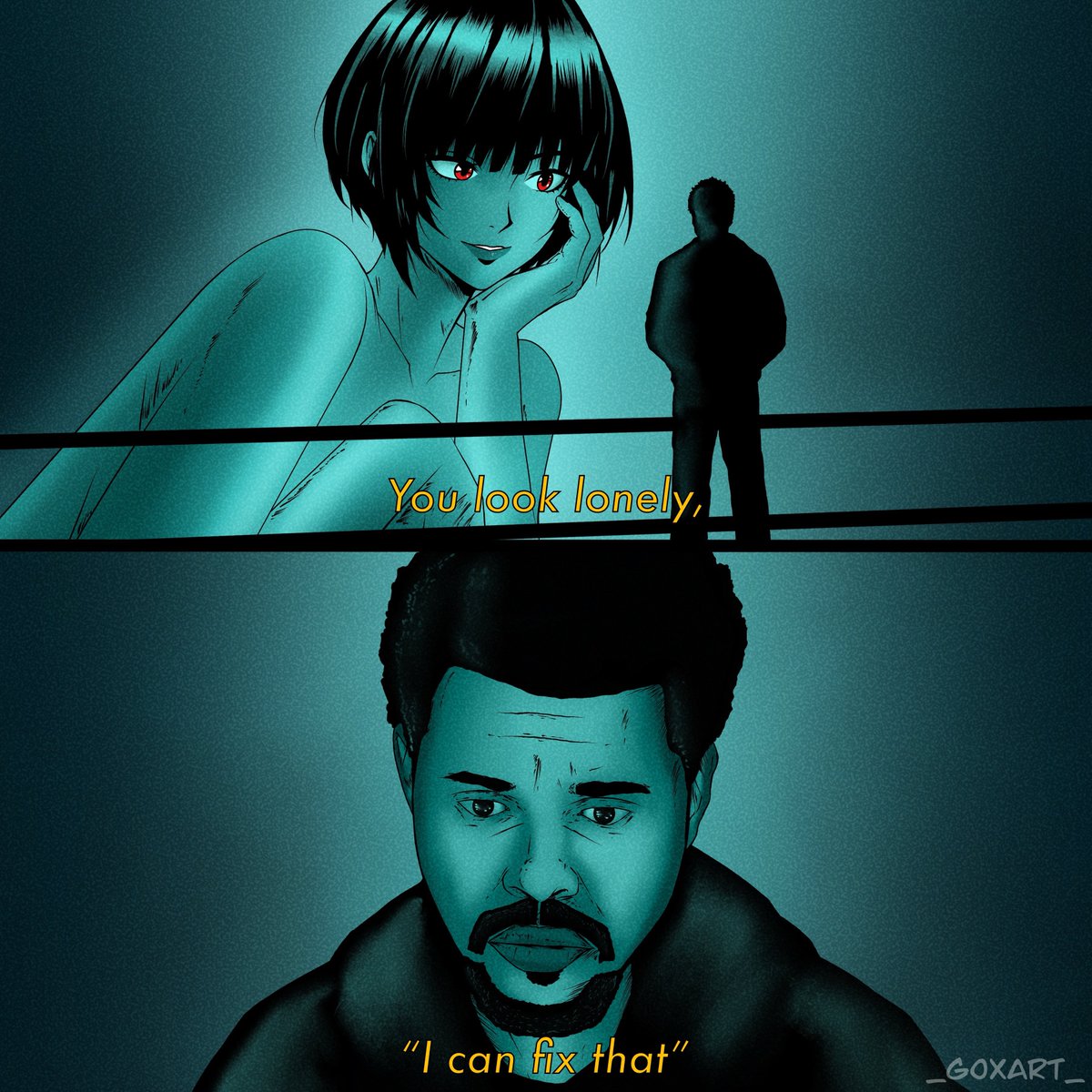 MementoMoriXO's tweet photo. But you Belong To The World 💚🖤

#TheWeeknd #BelongToTheWorld #KissLand #Persona5 #TaeTakemi #Takemi  #DigitalArt https://t.co/ZOEFZe4Eiz