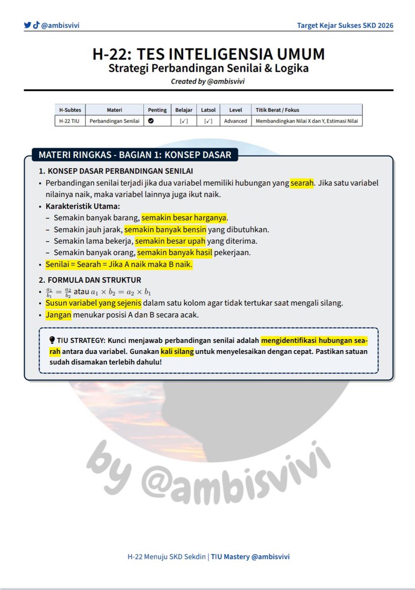 ambisvivi's tweet photo. ⏳ H-22 SKD 2026

Bedah tuntas 3 materi krusial yang sering bikin bingung:
🇮🇩 TWK: NKRI &amp; Kedaulatan Wilayah
🧮 TIU: Perbandingan Senilai &amp; Logika
🤝 TKP: Profesionalisme &amp; Tanggung Jawab

Kunci lolos? Pahami konsep &amp; bedakan jenisnya!

-a thread- https://t.co/umEI28NZIn