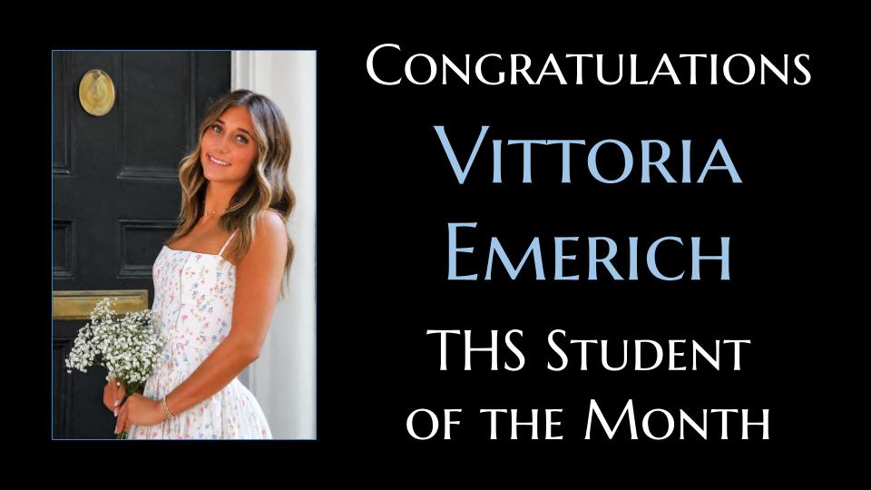 TrinityAreaSD's tweet photo. Congratulations to the September THS Student of the Month, Vittoria Emerich! https://t.co/9INj1LITSS