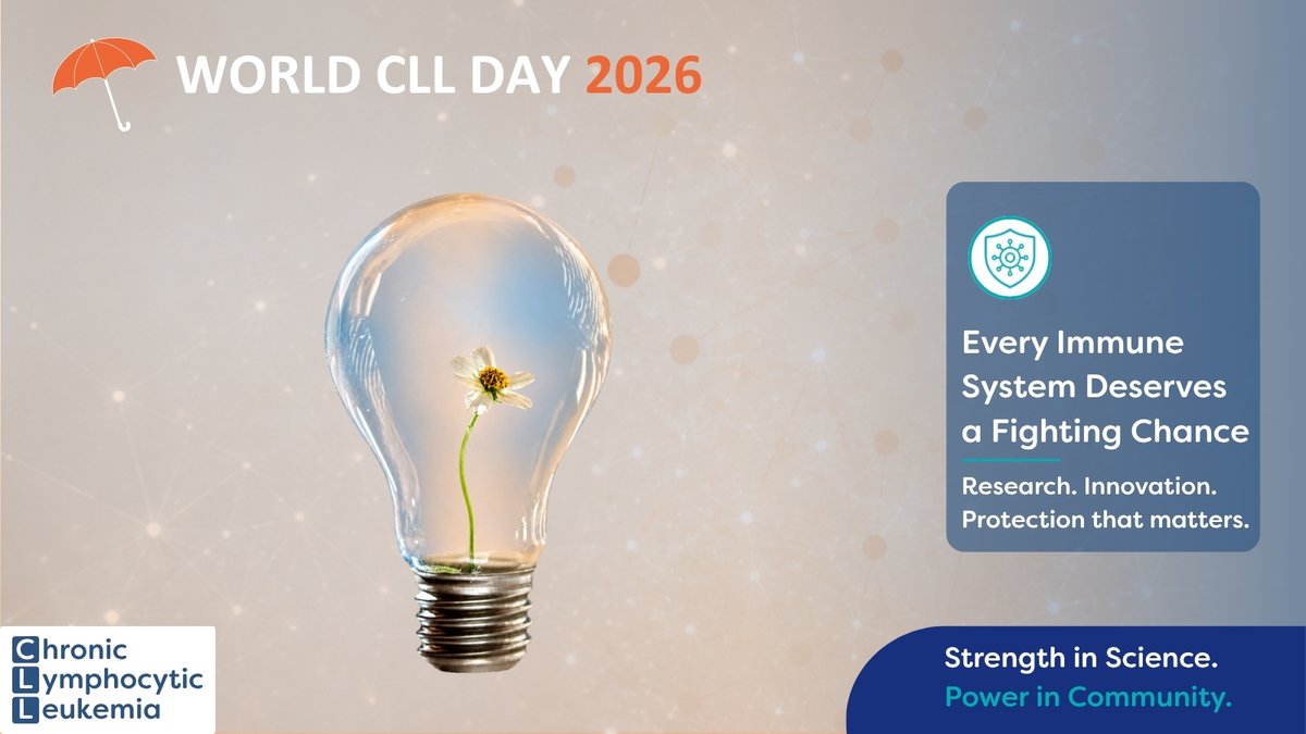 CLLAdvocates's tweet photo. Today is World CLL Day! π βοΈ Every immune system deserves timely diagnosis, evidence-based care, innovative treatments, and support. π Discover more: https://t.co/2gbyZjdN5d #WCLLD26 #CLL #EveryImmuneSystem #StrengthInScience #PowerInCommunity https://t.co/R5CEvwFqCG