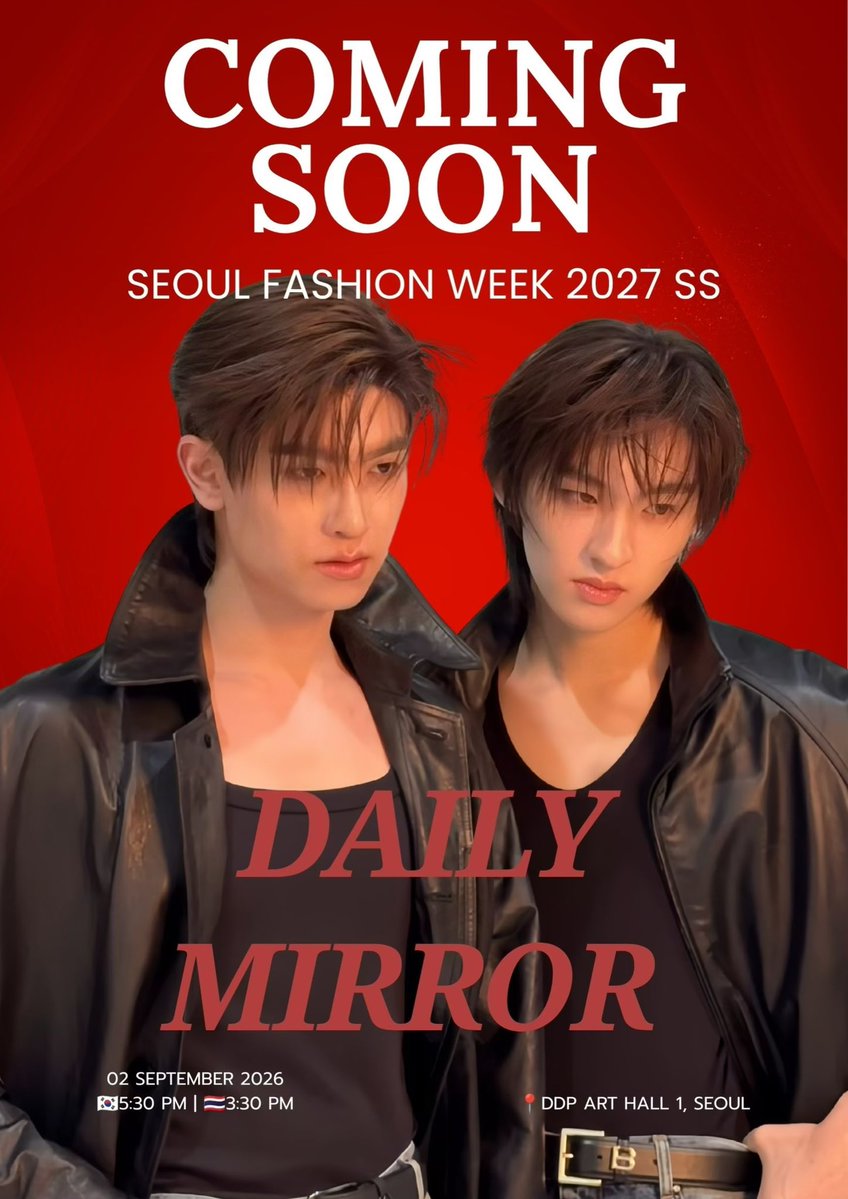 aaa_Kkk99's tweet photo. พี่ปู๊นพร้อมกันไหม??? พรุ่งนี้แบรนด์แรก

Artwork : Daily Mirror
#dailymirror #seoulfashionweek 
#artworktmk #thomaskong https://t.co/aDnvVSyiXy