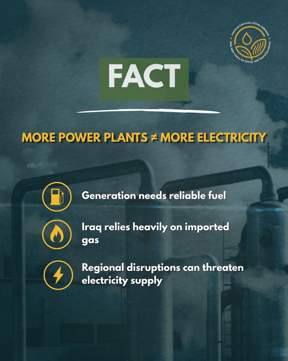 auisenergy's tweet photo. Will building more power plants solve Iraq's electricity problem?
In this article, @harryistepanian tells us that the issue is more complex than that. Read the full piece here: https://t.co/iHqNcspmia https://t.co/jPkAFPVLhU
