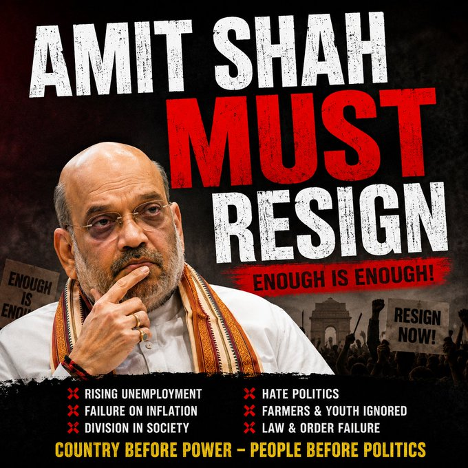 ProIndiaX's tweet photo. Amit Shah MUST RESIGN 

DO You Agree???? https://t.co/FxxAzq6DZ8