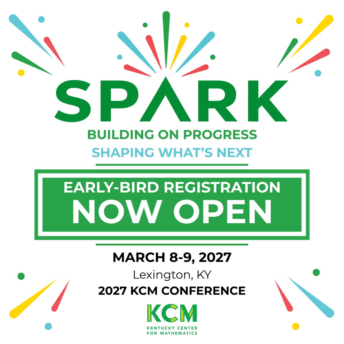 KyCenterforMath's tweet photo. Early-bird registration is NOW OPEN for the 2027 KCM Conference! Join us March 8-9 in Lexington as we build on progress and shape what’s next in mathematics education.

Register today: https://t.co/mOFbbpaZRR

#KCMConference2027 https://t.co/Vne1a8a4W4