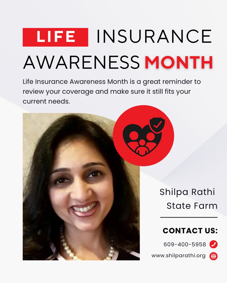 RathiFarm's tweet photo. Life Insurance Awareness Month is here. Have you reviewed your life insurance lately? Reach out to Shilpa Rathi State Farm in NY, NJ &amp; PA to start the conversation. #LifeInsuranceAwarenessMonth #NY-NJ-PA https://t.co/ovFq9m90ju