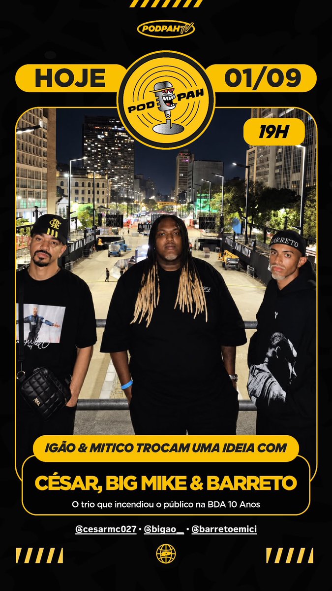 acervo_barreto's tweet photo. César, Big Mike e Barreto, HOJE no podpah. https://t.co/Wwl1ccjd8G