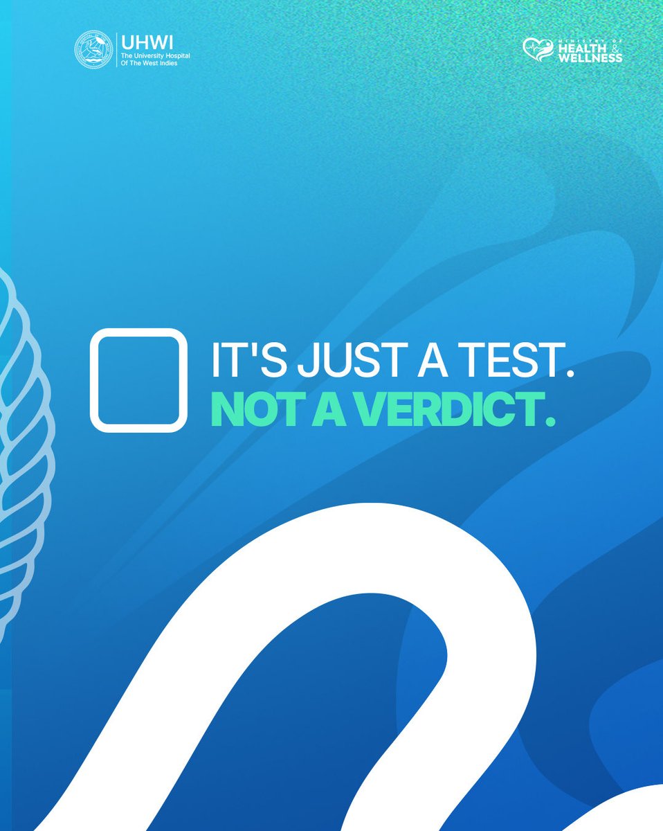 UHWI_JA's tweet photo. Early detection changes everything. A screening isn't a sentence or a sign of weakness, it's a tool for clarity and an act of true self-respect.
Check Yourself. Respect Yourself. Talk about it, know your risk, and book your screening today. 🩺💙
#CheckYourself #RespectYourself https://t.co/DI2Aupvb6X