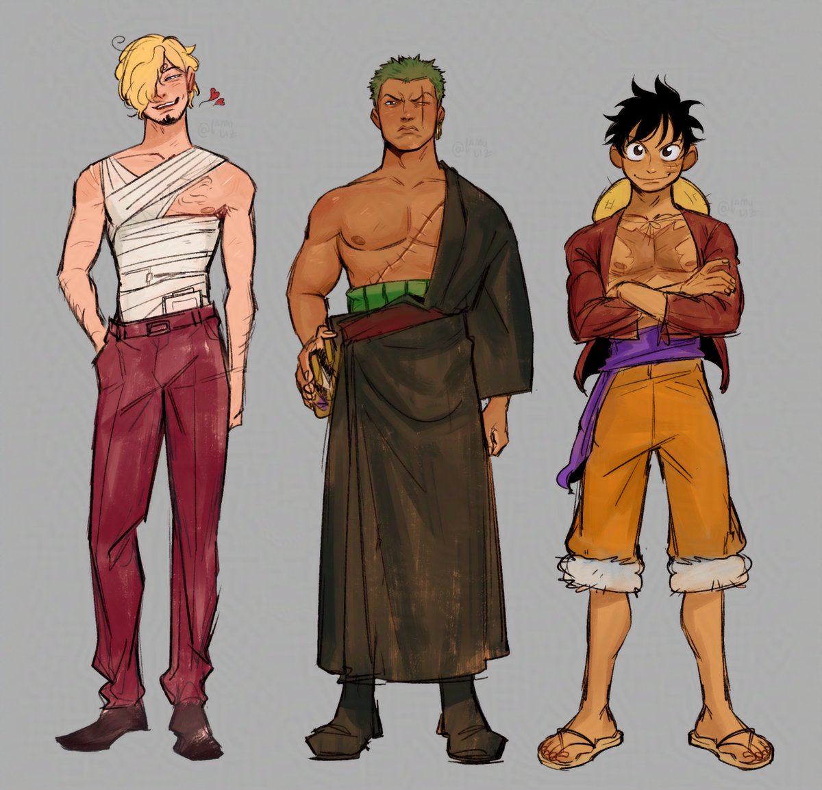 lamuliz's tweet photo. Monster trio wano #ONEPIECE〜 https://t.co/nP2wFx4Zc6
