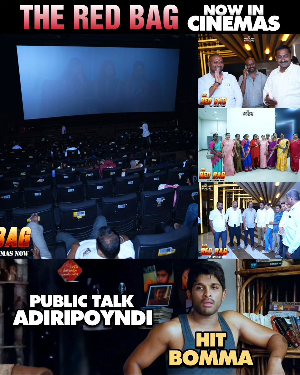 emanuelesp1's tweet photo. THE RED BAG is receiving a massive response in Kurnool. Strong public talk, packed theatres, and Hit Bomma vibes are driving the celebrations. The team joined audiences to witness the electrifying response firsthand. Catch it on the big screen now. https://t.co/B6S78Ddi64