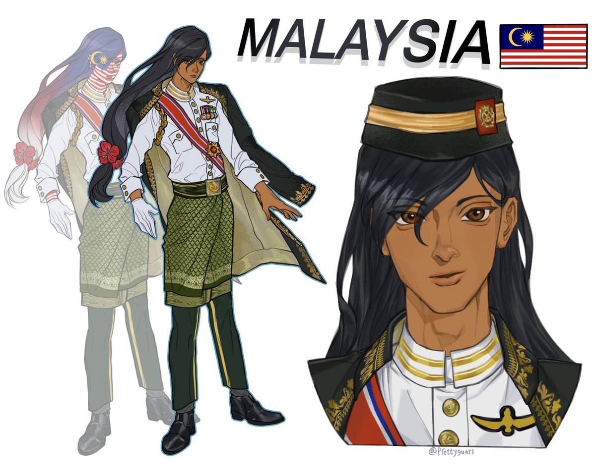 datprettyguarl's tweet photo. A whole day late haha but here is my gift for Hari Merdeka Malaysia 🇲🇾

Sehat sehat kalian para tetangga!

 #countrypersonification #countryhumansmalaysia https://t.co/QfPyfjbJpo