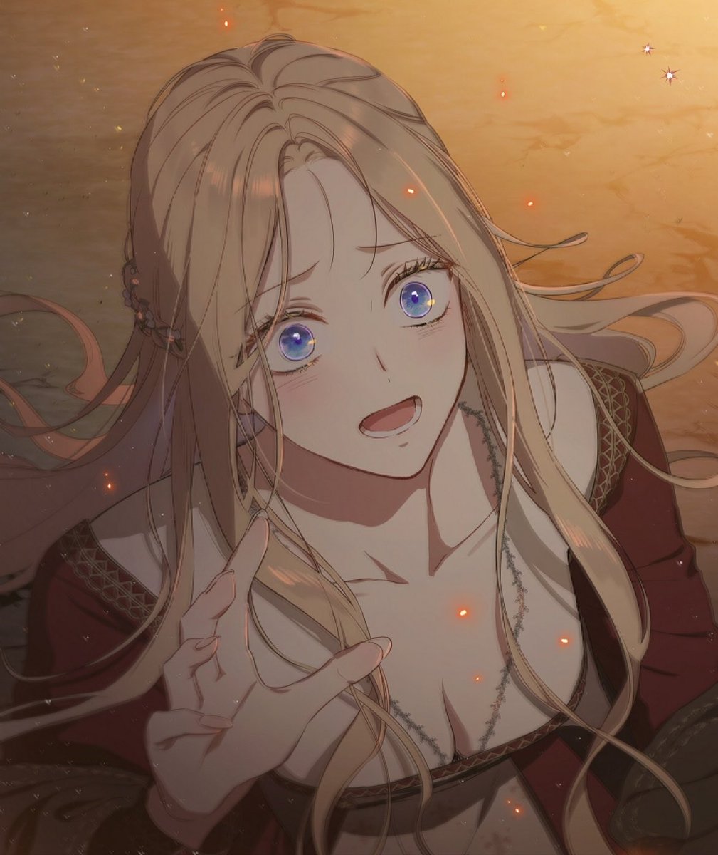chiiminji's tweet photo. I’m honestly tearing up. Spoon drew this moment so beautifully right before the disaster. Just look into their eyes, both Thalia and Varkas are looking at each other with so much care and love. You can clearly see how deeply they care about each other, and here, you can also see how genuinely worried Varkas is about Thalia. He even showed his emotions so openly :(