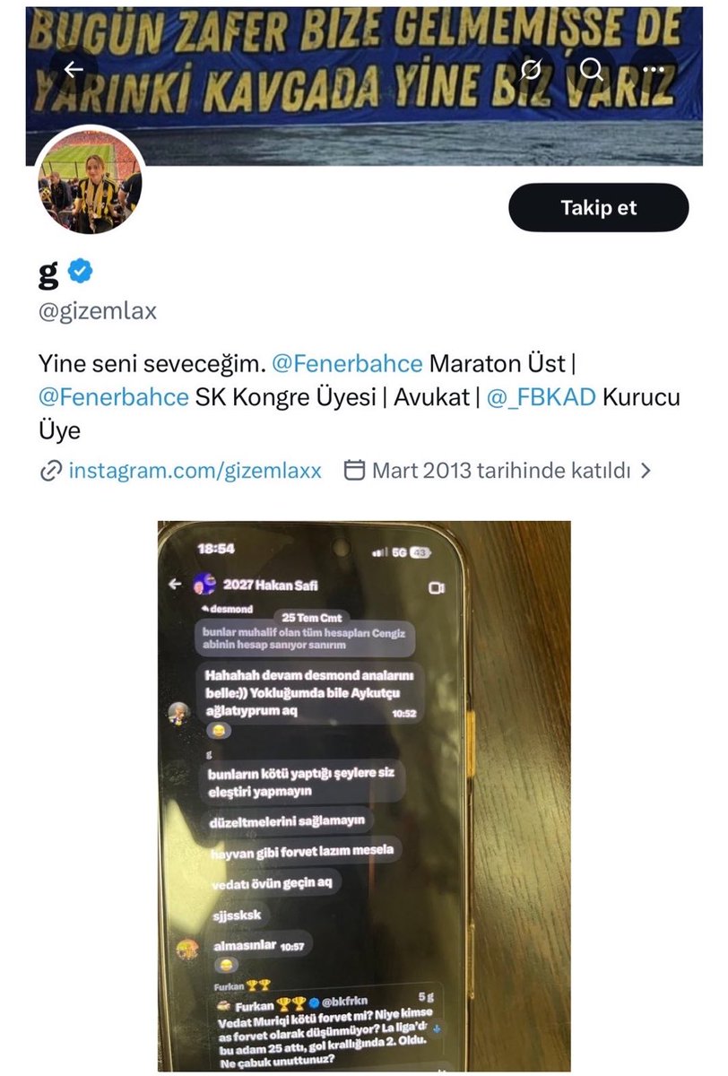 FenerPlus_'s tweet photo. “2027 Hakan Safi” grubu yöneticilerinden Gizem Özcan, bir süredir kapalı olan X hesabını yeniden aktif hale getirdi. https://t.co/tJFyledawU