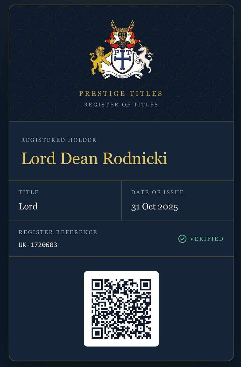 DRodnicki's tweet photo. Apparently I’m a Lord. 👑😂
Same idiot, higher social status. Please address me as “Your Lordship”… or just get me a coffee. ☕😂
#LordLife #YourLordship #BasicallyRoyalty #SameIdiotHigherStatus #WheresMyCastle 👑😂 https://t.co/rGahtjAsdC