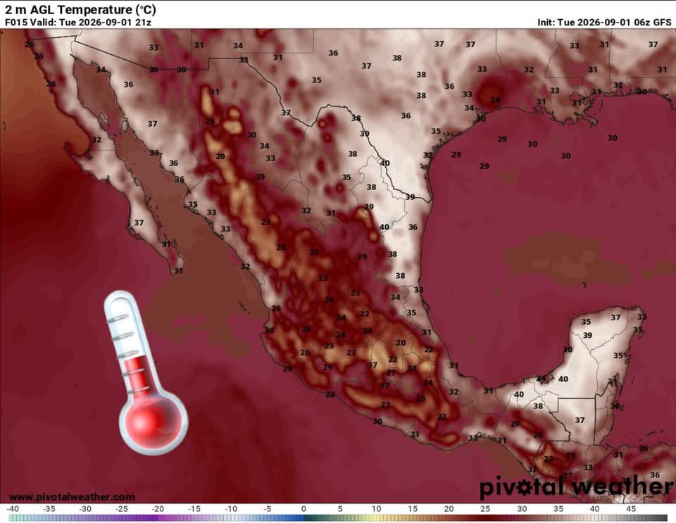 InfoMeteoro's tweet photo. ✅PRONÓSTICO MARTES 1/SEP/2026 

⚠️“Inicia el #Otoño Meteorológico con intensas lluvias y tormentas en estados de la Sierra Madre Occidental, centro, sur y occidente…”

⛈️LLUVIAS/TORMENTA C/GRANIZO⬇️

🔴EVENTOS MÁS INTENSOS🔴
-Son, Sin, Dgo, Nay, Jal, Mich, Gto, Qro, Hgo, EdoMex, CDMX, Mor, Pue, Tlax, Oax

🟡EVENTOS AISLADOS FUERTES
-BCS, Chih, Coah, NL, Tamps, Zac, Ags, SLP, Col, Gro, Ver, Tab, Chis, Camp, Yuc, QRoo

🌡️AMBIENTE DIURNO☀️
🔥41-46ºC Coah, NL, Tamps, Tab, Chis, Camp, Yuc, QRoo
🥵36-40ºC noroeste, norte, noreste, sureste
😅30-35ºC Pacífico, oriente
😅25-30ºC Occidente
😌15-25ºC Altiplano (Bajío-Valle de Méx)

⚠️🌬️RÁFAGAS DE VIENTO km/h
35-60 en zonas de tormenta, sin descartar mayores