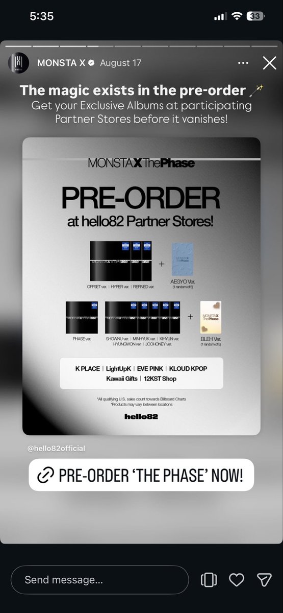 chaerishhw's tweet photo. @_maraschu @monbebe_bell I’m pretty sure you have to buy from one of these stores. In person or online just make sure they mention the aegyo pob in the description of the album https://t.co/R88ptbUh5i