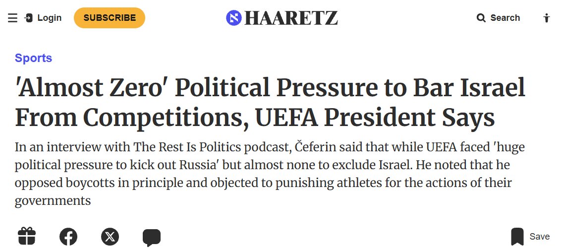 KitKlarenberg's tweet photo. "The situation is extremely confusing. We experienced enormous political pressure to exclude Russia and virtually zero political pressure to exclude Israel. We had enormous public pressure to exclude Israel and zero public pressure regarding Russia."

🤡🤡🤡🤡🤡 https://t.co/cj5AOOebwW