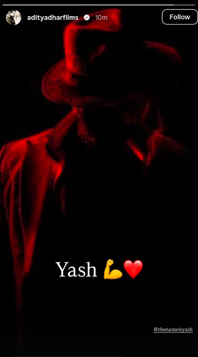LoyalYashFan's tweet photo. Instagram story of India's biggest director, Aditya Dhar 🔥🔥

#Yash | #ToxicTheMovie https://t.co/TutXDLV8W6