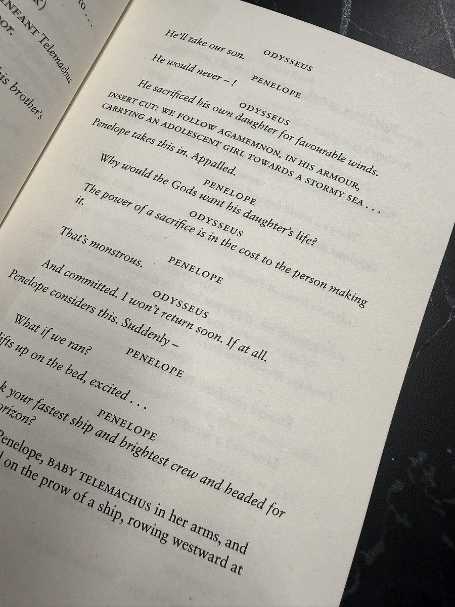 tealitex's tweet photo. the odyssey screenplay somehow hurts even more when you can literally read penelope and odysseus destroying each other line by line https://t.co/3Ho3yHUco7