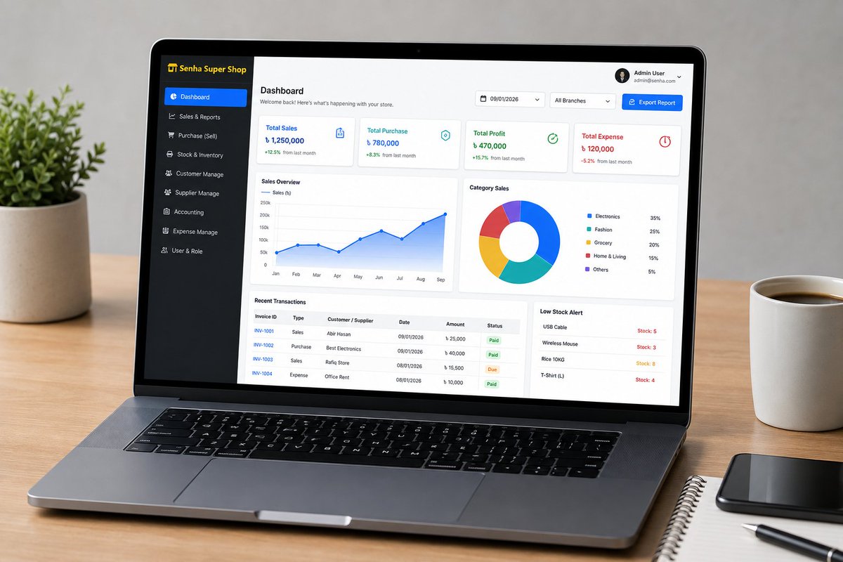 Sijan_82's tweet photo. Excited to share my latest full-stack project — Senha Super Shop! 🚀

A comprehensive ERP &amp; Cash Counter Management System built with Python, Django, and Bootstrap to streamline retail store operations. 💻✨

#Python #Django #WebDevelopment #BuildInPublic https://t.co/AwcVI3CCTY