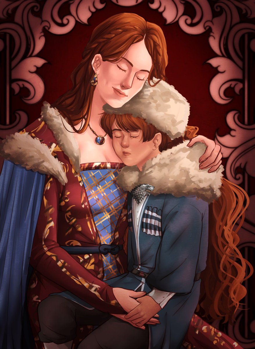 acervocatelyn's tweet photo. lady catelyn e seu primogênito, robb stark 

✎ fanart feita por @/karuselii no tumblr &amp; twitter https://t.co/HWzWpjqEZ8