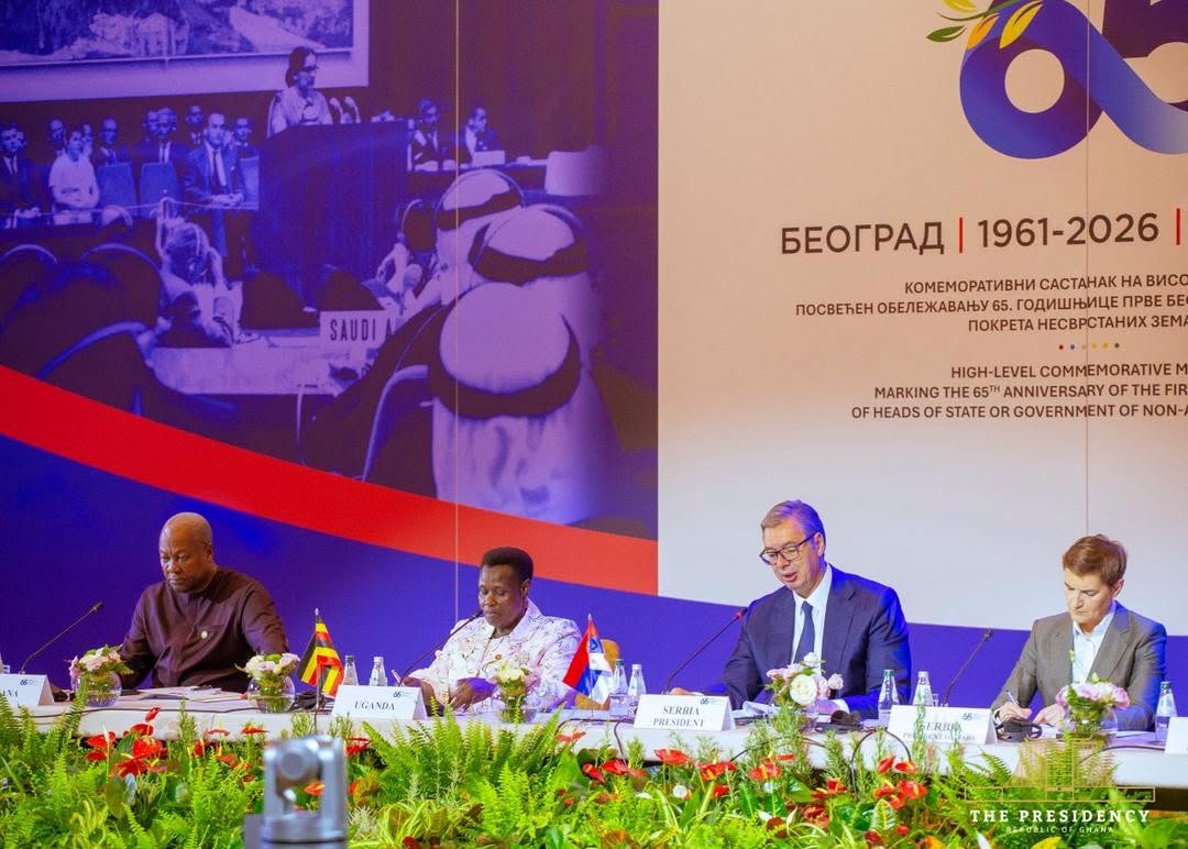 peacefmonline's tweet photo. Belgrade, Serbia: President John Dramani Mahama has unveiled the “Accra Reset” as a strategic blueprint for a fairer global economic order, anchored on resource sovereignty, local industrialisation, fair trade and stronger South-South cooperation.

#peacefmonline https://t.co/UZHjUno4N5