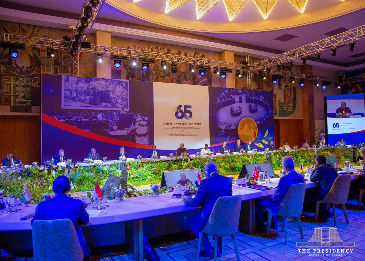 peacefmonline's tweet photo. Belgrade, Serbia: President John Dramani Mahama has unveiled the “Accra Reset” as a strategic blueprint for a fairer global economic order, anchored on resource sovereignty, local industrialisation, fair trade and stronger South-South cooperation.

#peacefmonline https://t.co/UZHjUno4N5