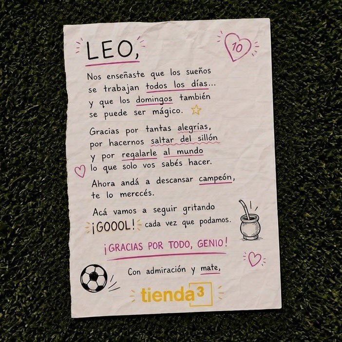 Tienda_3's tweet photo. Gracias LEO! 🇦🇷💪🏻 https://t.co/Yv9mXl4GeG
