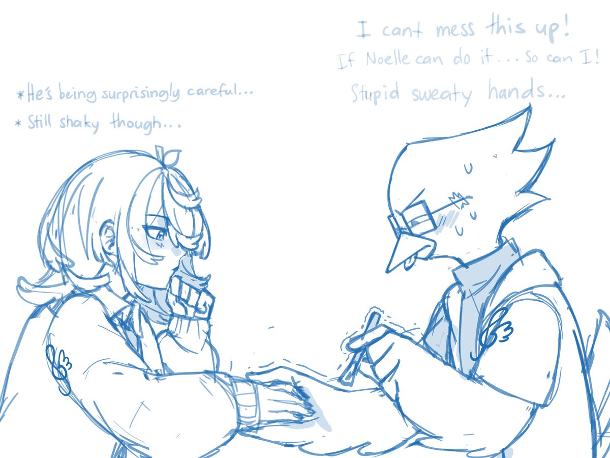 LyricIllust's tweet photo. Painting nails but like not in a gay way tho haha #kerdlyㅤㅤ #krisdeltarune #berdly #deltaruneㅤㅤㅤ https://t.co/WSNdWPlhmd