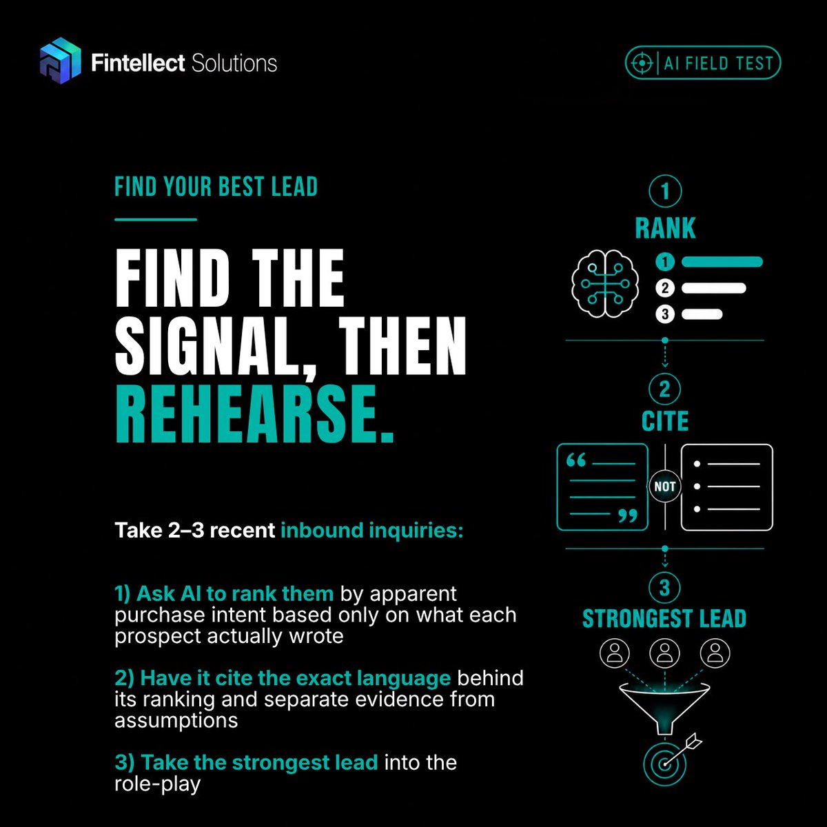 praxisgroupai's tweet photo. Your next sales call can help you prepare for the one after it.

Give AI a real inquiry. Research people with similar problems. Simulate the customer. Practice the call. Save your weakest answer.

Ask AI to find the patterns.

Your real customers shape what you practice next. https://t.co/R8agCyhWzQ