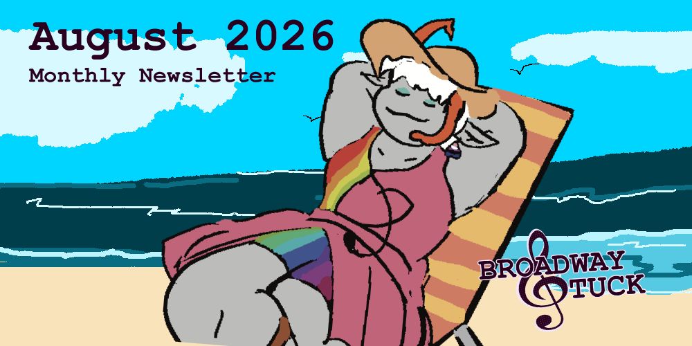 broadwaystuck's tweet photo. Our #broadwaystuck monthly newsletter for August is now up! We had a great summer and we hope you did, too!

You can read it all on our Tumblr ⏬ | Art by @SmallSmartKitty https://t.co/9g7zLBOWUz