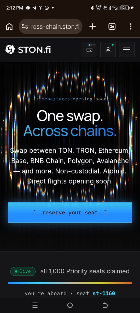 LucasReedoos's tweet photo. Cross-chain DeFi shouldn’t feel like a long journey. ✈️

I’ve secured my seat on https://t.co/ROE8lgTh1T’s “One Swap. Across Chains” campaign, and I’m ready for the journey ahead. 🎟️🔥

The first 1,000 Priority Passengers can claim 1,000 bonus miles, plus a personalized Priority Passenger Ticket and priority status.

If you’re exploring TON and cross-chain DeFi, this is one journey worth getting on early.

Seat secured. Now let’s see where this flight takes us. 👀✈️

#TON #STONfi #Omniston #CrossChain #DeFi #Web3