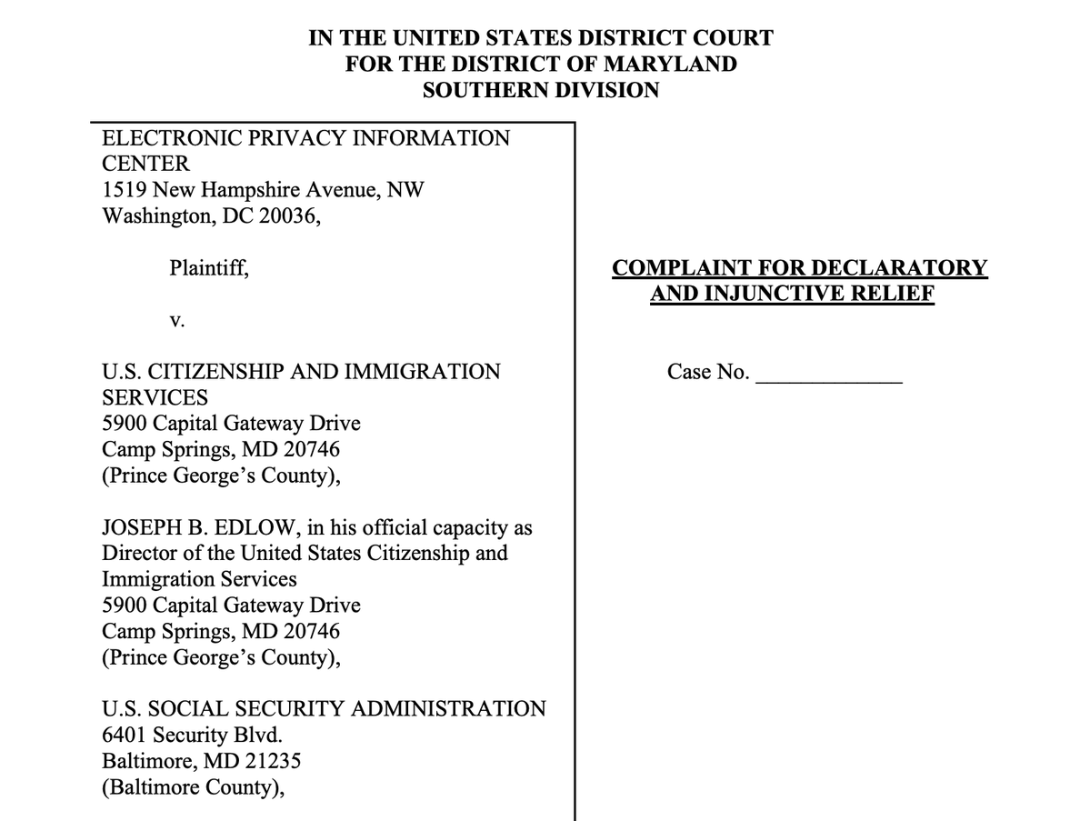 CREWcrew's tweet photo. BREAKING: We just filed a lawsuit, alongside @protctdemocracy &amp; on behalf of EPIC, to block the Trump admin's illegal effort to interfere in the 2026 midterms by compiling Americans' sensitive data to pick and choose who gets to vote.

Nothing about this makes elections safer. https://t.co/XVWoIm6K9x