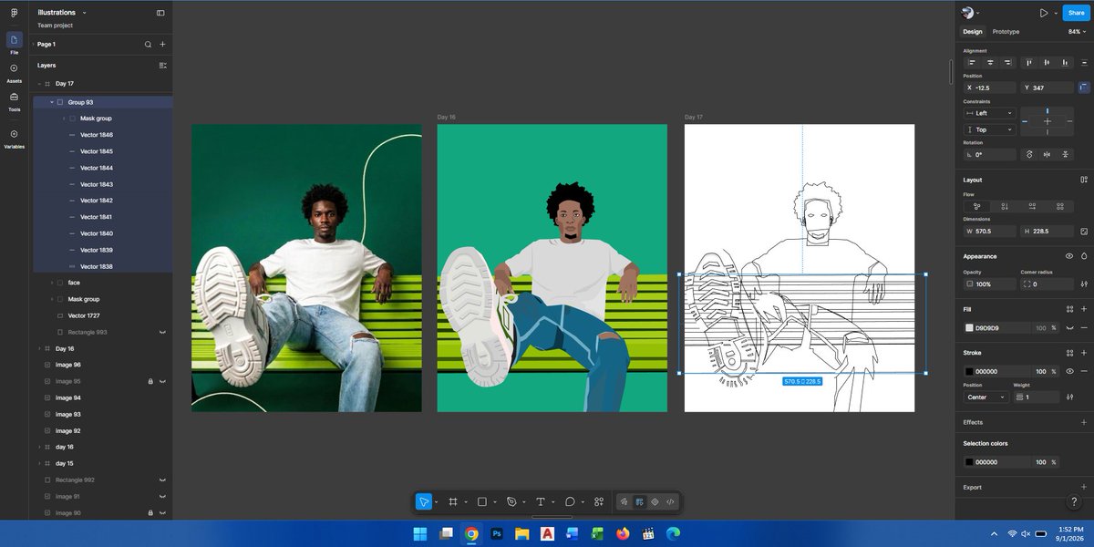 noohdesine's tweet photo. Day 16/20 of learning Illustration

I decided to generate an image of a model and illustrated it with a reference image 

How does it look?? sleek right 😍

The learning continues sha... https://t.co/yLm17a3SWu