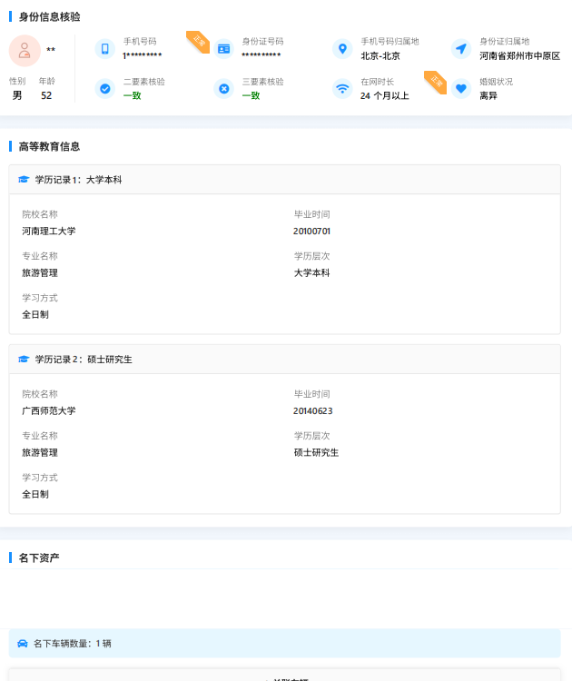 lal_achra's tweet photo. 【个人全方位背调报告】 

继续来一手优势， 价格不贵，做生意，合作伙伴，相亲，建议过一边，数据面前众生平等
回单明细如下：
1.婚姻状态 
2.名下车辆
3.学信网学历及最高学历
4.名下公司及任职情况
5.征信贷款逾期情况
6.征信贷款申请情况
7.民事/刑事+详情，涉诉案件 
8.裁判文书网未公开案件 https://t.co/DmDe4WbgZt