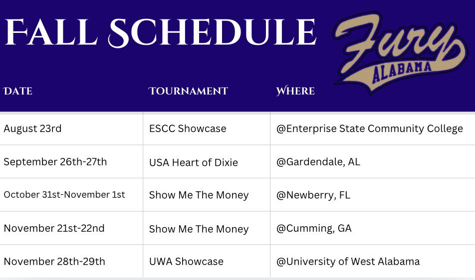 KinleyH2028's tweet photo. Slight change to our fall schedule https://t.co/ecRoqzv4ds