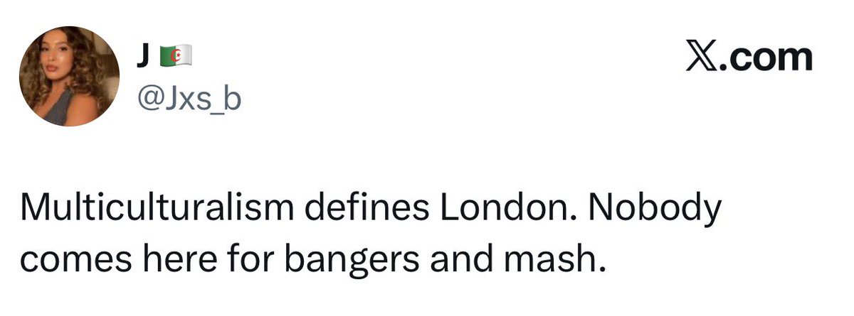 NiohBerg's tweet photo. People visit London to experience:

• Big Ben
• Buckingham Palace
• The Horse Guard's Parade
• Red phone boxes
• Fish and Chips
• Centuries old marketplaces
• The British Museum
• English pubs

People do not visit London to experience:

• Overgrilled halal chicken https://t.co/MddCwpSXFc