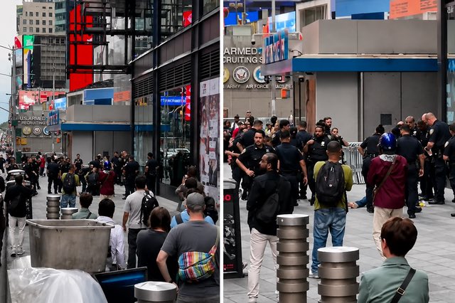 preTTyoFFlineX's tweet photo. BREAKING: CHAOS ERUPTED IN TIMES SQUARE YESTERDAY. 🚨

One of the busiest places in New York turned into a crime scene Monday afternoon.

Around 4:20 PM, a 49-year-old woman armed with two knives allegedly began stabbing people near West 42nd Street and Seventh Avenue.

Two people were attacked.

A 32-year-old woman died from her injuries. A 68-year-old man was seriously wounded but is now in stable condition.

Police found the suspect nearby and spent several minutes ordering her to drop the knives. Tasers were deployed, but they failed to stop her.

When she allegedly advanced toward officers while still armed, police opened fire.

The suspect was pronounced dead at the hospital.

Authorities say there is currently no indication the attack was terrorism-related.

All of this happened in broad daylight, steps away from one of the most famous tourist destinations in the world.