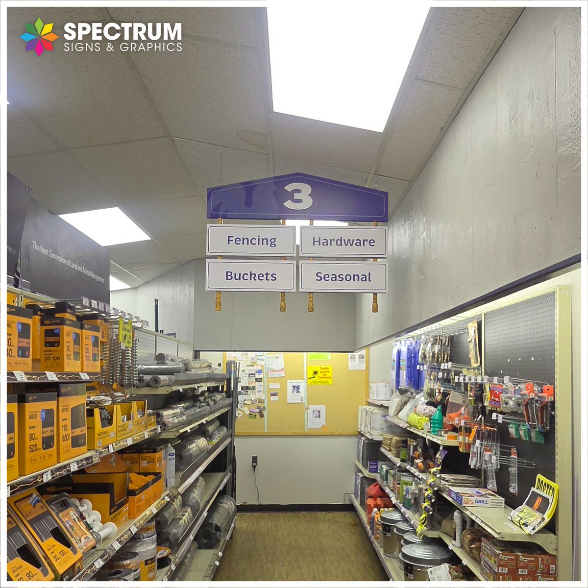 SignsSpectrum's tweet photo. Custom aisle signage for Blue Seal Farm & Home in Bow, NH!
These overhead signs use faux rope and custom slats to add clear wayfinding and a distinctive look to the store.
Explore our retail signage:https://t.co/GXwJ52H53o
#SpectrumSigns #WeAreVisual #RetailSignage #AisleSigns https://t.co/3BQQObaeND