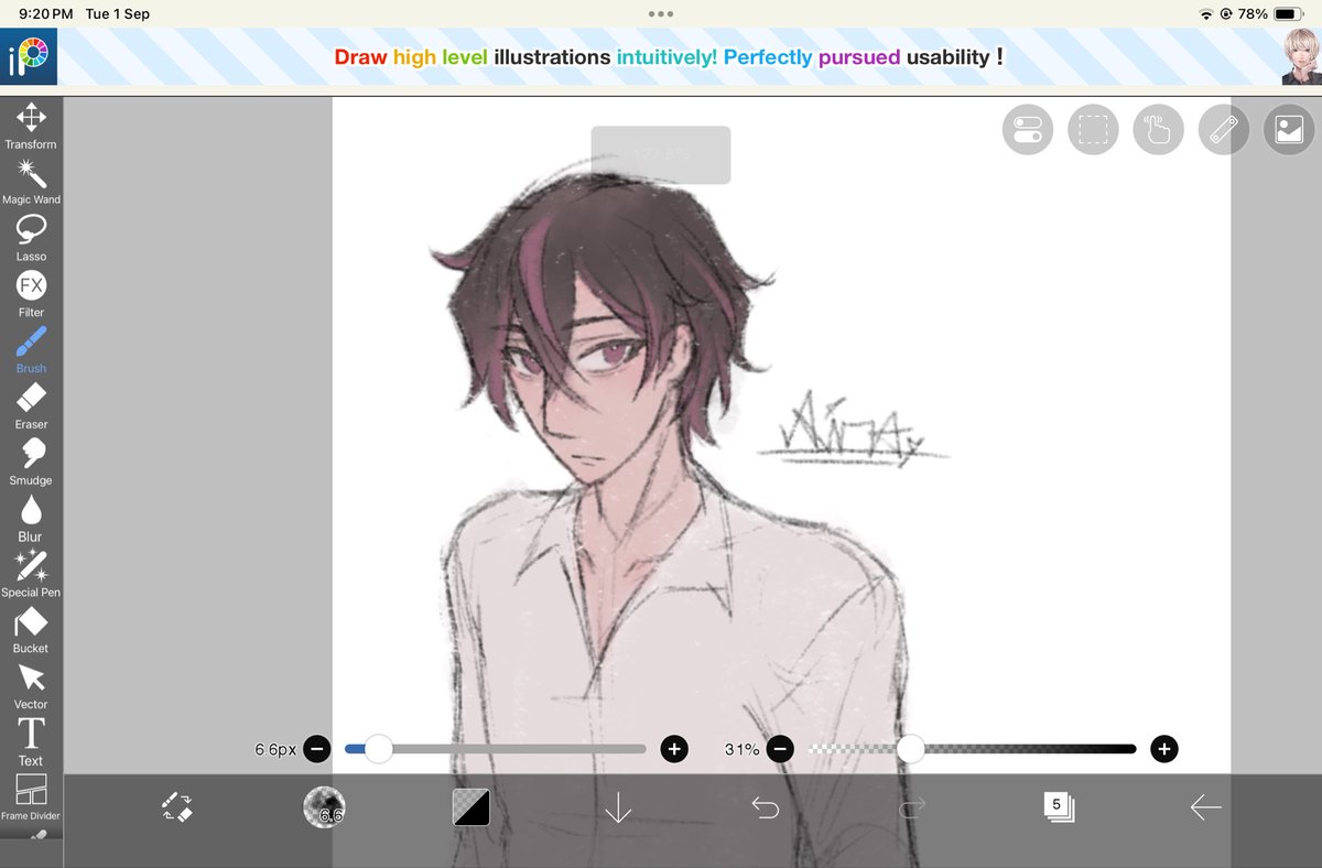 A1R4exists's tweet photo. #Fragari_Art
really simple Kurode sketch. I haven’t drawn him in so long.
(Please ignore the fact that I took the screenshot mid-zooming in lol) https://t.co/1MCGCUscnP