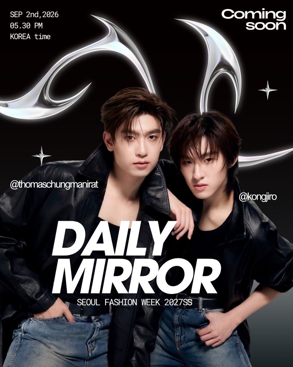 follinluv's tweet photo. #DAILYMIRROR ไปค้าบปู๊นไอจี ี  ี ⭐️
 ˚       ♡      .   #artworktmk     ⊹
#seoulfashionweek #thomaskong https://t.co/ej4rlDcI2K