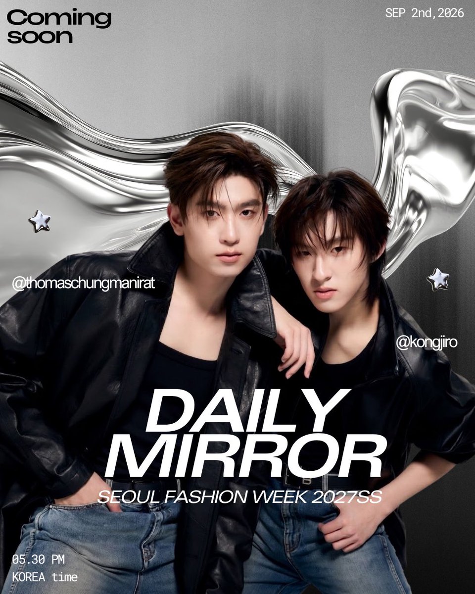 follinluv's tweet photo. #DAILYMIRROR ไปค้าบปู๊นไอจี ี  ี ⭐️
 ˚       ♡      .   #artworktmk     ⊹
#seoulfashionweek #thomaskong https://t.co/ej4rlDcI2K
