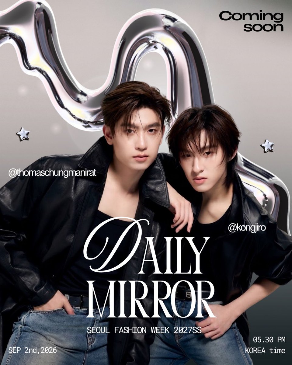 follinluv's tweet photo. #DAILYMIRROR ไปค้าบปู๊นไอจี ี  ี ⭐️
 ˚       ♡      .   #artworktmk     ⊹
#seoulfashionweek #thomaskong https://t.co/ej4rlDcI2K