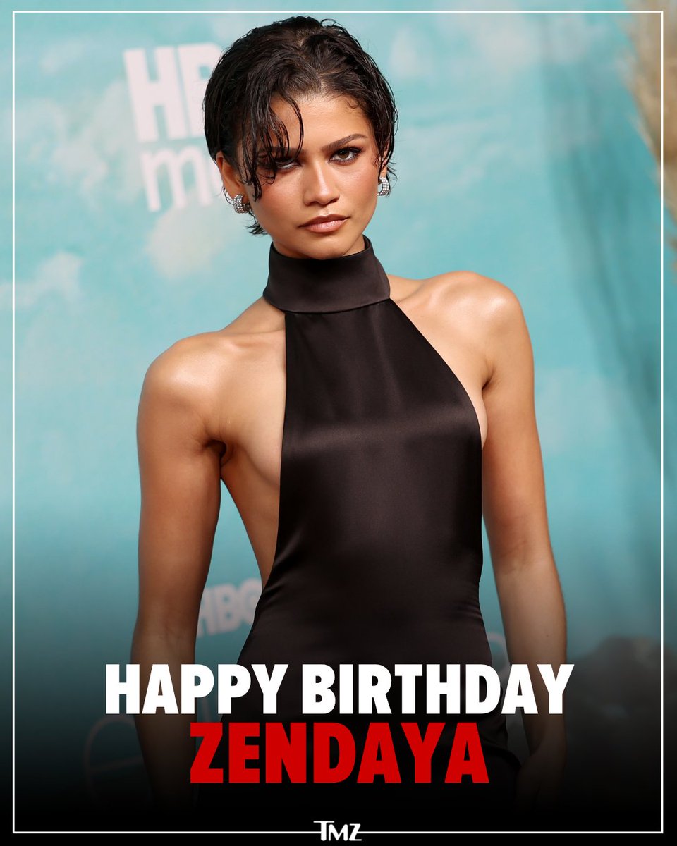 TMZ's tweet photo. Happy birthday to the incredibly talented, Zendaya. 🤍 https://t.co/5lsqlqeOXp